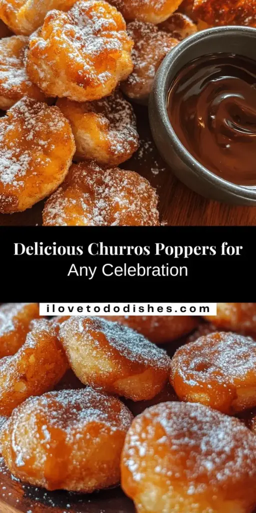 Indulge in the delightful world of churros poppers with this easy recipe! Perfectly crispy on the outside and fluffy on the inside, these bite-sized treats are ideal for any celebration or casual get-together. With a simple ingredient list and quick prep, you'll have a shareable dessert everyone will love. Dip them in rich chocolate or cinnamon-sugar for an irresistible sweet experience! Try making your own churros poppers today! #Churros #DessertRecipes #SweetTreats #BakingFun #PartyFood