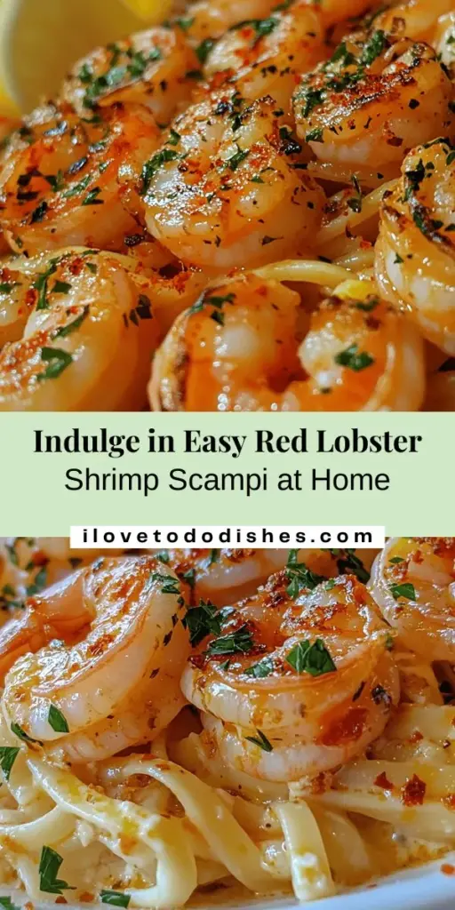 Indulge in the flavors of a classic with this scrumptious Red Lobster Shrimp Scampi recipe! This dish brings together succulent shrimp, a buttery garlic sauce, and zesty lemon for a delightful seafood experience right at home. Perfect for date nights or special gatherings, it's simple to make with just a few fresh ingredients. Impress your family and friends with this gourmet treat! #ShrimpScampi #SeafoodRecipe #CulinaryDelight #HomeCooking #FoodieFun