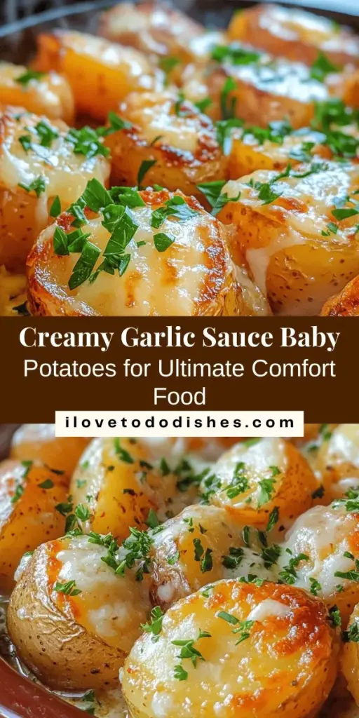 Discover the ultimate comfort food with our savory easy creamy garlic sauce baby potatoes. This delicious dish features tender baby potatoes coated in a rich garlic cream sauce, making it a perfect side for any meal. Easy to prepare and packed with flavor, these baby potatoes are sure to impress family and friends at your next gathering. Try this recipe and elevate your dining experience! #ComfortFood #GarlicSauce #BabyPotatoes #EasyRecipes #Foodie