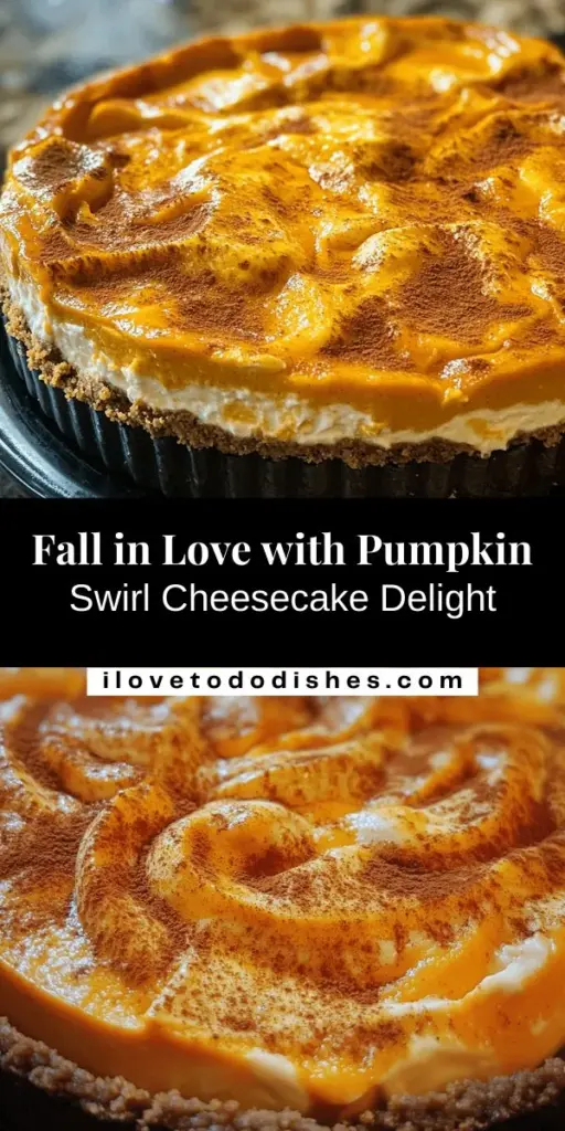 Indulge in the flavors of fall with this Pumpkin Swirl Cheesecake Delight! This creamy, spiced cheesecake combines the richness of traditional cheesecake with the warm essence of pumpkin, creating a mouthwatering dessert perfect for autumn gatherings. Its beautiful swirl adds visual appeal, making it a stunning centerpiece for your holiday table. Embrace the seasonal spirit and treat your friends and family to this unforgettable dessert! #PumpkinCheesecake #FallDesserts #BakingMagic #SeasonalTreats #CheesecakeLovers