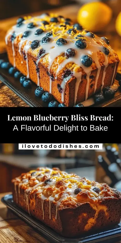 Indulge in the delightful taste of Lemon Blueberry Bliss Bread—a perfect blend of tart lemons and sweet blueberries! This moist, flavorful loaf makes an irresistible treat for breakfast or any time of day. Easy to prepare, it offers a balanced sweet-tart flavor that will impress your family and friends. Dive into the recipe now and fill your kitchen with the enchanting aroma of freshly baked bread! #LemonBlueberryBread #Baking #Homemade #SweetTreats #BrunchIdeas #Yum