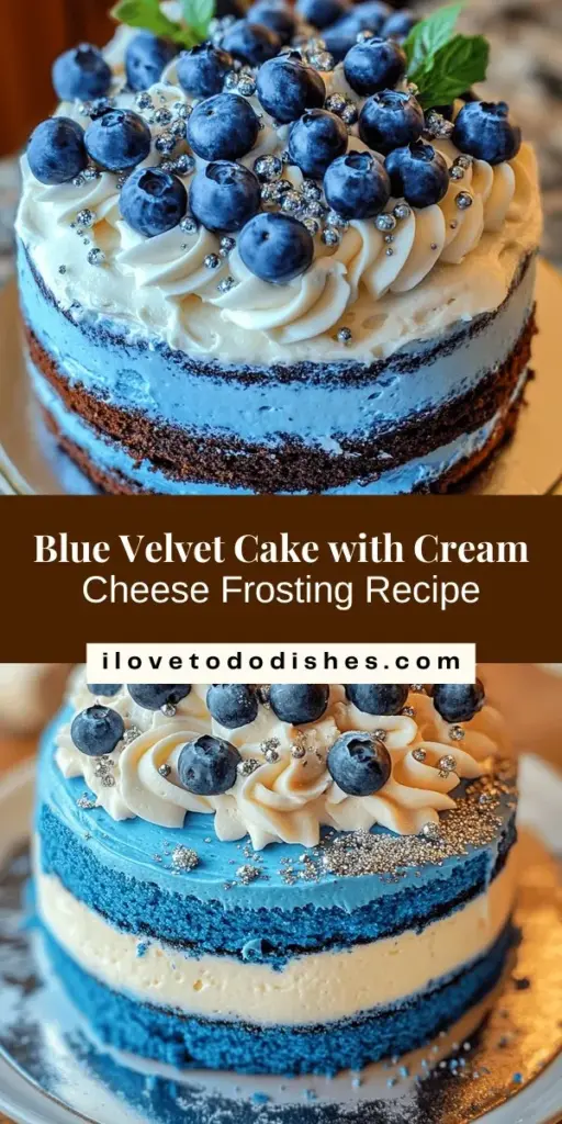 Delight in the vibrant and delicious world of Blue Velvet Cake! This stunning dessert features a rich, velvety texture and a luscious cream cheese frosting that perfectly balances its unique flavor. Ideal for celebrations or a cozy family gathering, this cake is sure to impress. Follow our step-by-step guide to create this show-stopper that will make any occasion unforgettable! #BlueVelvetCake #Baking #Dessert #CreamCheeseFrosting #CakeDecorating #Foodie #DeliciousDesserts