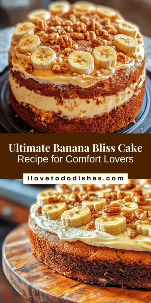 Bake a slice of pure comfort with this irresistible Banana Bliss Cake! Made with ripe bananas, creamy frosting, and a hint of vanilla, this cake is a nostalgic treat that will delight your taste buds. Perfect for gatherings or a cozy afternoon snack, it’s easy to make and even easier to love. Follow our step-by-step guide for a moist and flavorful cake that brings a little sweetness to every occasion. #BananaBlissCake #Baking #Dessert #Homemade #ComfortFood