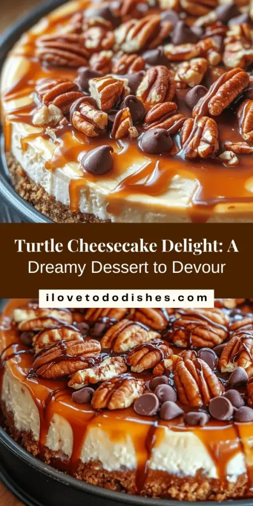 Indulge in the rich flavors of Turtle Cheesecake Delight! This creamy dessert combines chocolate, caramel, and crunchy pecans for a heavenly treat perfect for any occasion. From birthdays to holidays, this cheesecake is sure to impress your guests and leave them craving more. Follow our easy step-by-step guide to create this decadent masterpiece in your own kitchen. Your taste buds will thank you! #TurtleCheesecake #DessertLovers #BakingJoy #TreatYourself