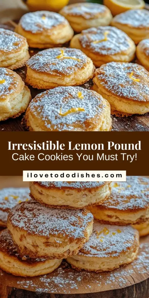 Indulge in a delightful twist on a classic dessert with these Lemon Pound Cake Cookies! Soft, chewy, and bursting with zesty lemon flavor, they are perfect for any occasion—from spring gatherings to cozy tea time. This easy-to-follow recipe guides you through the essential steps to achieve perfectly baked cookies that balance buttery richness with citrus brightness. Impress your guests and enjoy the joy of homemade treats! #LemonCookies #Baking #Dessert #HomemadeGoodness #SweetTreats #CitrusDelight