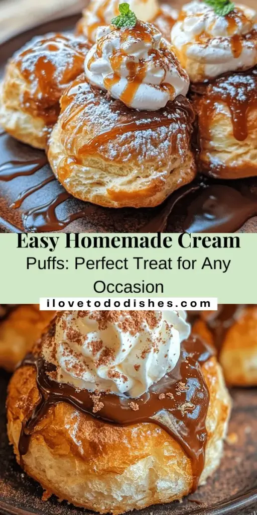 Discover the joy of making irresistible homemade cream puffs with this easy-to-follow guide! Light, airy pastries filled with luscious whipped cream are perfect for any occasion, from casual gatherings to elegant dinner parties. Learn about the essential ingredients, the science of choux pastry, and step-by-step instructions to create these delightful treats. Elevate your desserts with unique flavors and beautiful presentations. Get ready to impress your guests! #CreamPuffs #Baking #HomemadeTreats #DessertLove #ChouxPastry #FoodieFun #RecipeInspiration