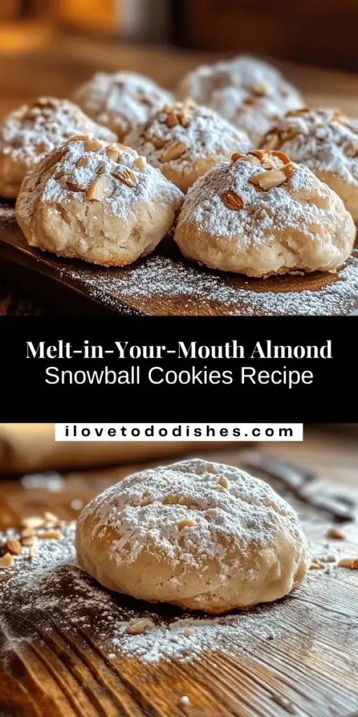 Indulge in the delightful goodness of Almond Snowball Cookies, a perfect treat for any occasion! With their buttery base, nutty almond flavor, and a snowy dusting of powdered sugar, these cookies are sure to impress. Easy to make and loved by all, they are ideal for festive gatherings or cozy family nights. Whip up a batch today and enjoy the sweet comfort they bring! #AlmondSnowballCookies #Baking #CookieRecipe #SweetTreats #DessertIdeas #FestiveCookies