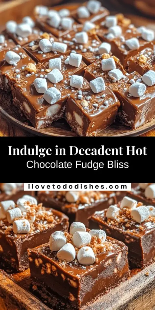 Indulge in the rich flavors of our Decadent Hot Chocolate Fudge—a treat that captures the essence of hot cocoa in every bite! With a gooey texture, mini marshmallows, and a hint of graham cracker crunch, this fudge is perfect for cozy nights or as a sweet gift. Made with simple ingredients, it’s a fun and tasty twist on a classic dessert. Try it out and elevate your dessert game! #HotChocolateFudge #DessertLovers #ChocolateAddict #SweetTreats #RecipeIdeas