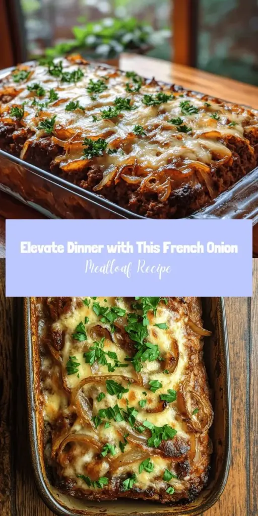 Looking for a cozy dinner idea? Try this French Onion Meatloaf, a comforting twist on a classic! Combining the savory flavors of French onion soup with tender meatloaf, caramelized onions, and gooey cheese, this dish is sure to impress. Perfect for family meals or special occasions, it’s a flavorful way to bring everyone together. Discover how to make this heartwarming dish today! #Meatloaf #ComfortFood #FrenchOnion #HomeCooking #DeliciousDinners