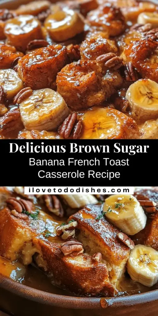 Start your day with comfort and flavor by making this Brown Sugar Banana French Toast Casserole! Perfect for brunch gatherings or special occasions, this easy-to-prepare dish brings together the sweetness of ripe bananas, rich custard, and a hint of warm spices. Assemble it the night before and bake it in the morning for a delicious breakfast that everyone will love. Don't forget the maple syrup for that extra touch! #BreakfastCasserole #FrenchToast #BananaRecipe #BrunchIdeas #ComfortFood