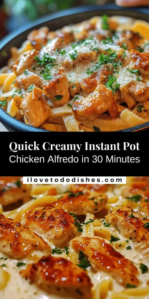 Discover the creamy delight of Instant Pot Chicken Alfredo Pasta, a quick and satisfying meal perfect for busy nights. This one-pot recipe combines tender chicken, perfectly cooked fettuccine, and a rich Alfredo sauce made with heavy cream and Parmesan cheese. In just under 30 minutes, you can serve a restaurant-quality dish at home with minimal cleanup. Ideal for any pasta lover, this recipe is sure to become a family favorite, packed with flavor and comfort.