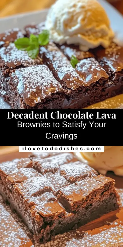 Indulge in the ultimate dessert experience with decadent chocolate lava brownies! These rich, fudgy treats feature a luscious molten chocolate center that flows like a sweet river with each bite. Perfect for any occasion, this easy-to-follow recipe guides you through the essential ingredients and preparation techniques to achieve brownie perfection. Add a scoop of vanilla ice cream for the ultimate treat! #ChocolateLavaBrownies #BakingLove #DessertGoals #BrownieRecipe #SweetIndulgence #HomemadeDesserts