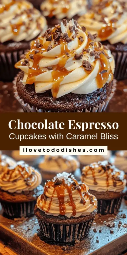 Indulge in the ultimate dessert experience with these Chocolate Espresso Cupcakes topped with dreamy Salted Caramel Buttercream. With the perfect blend of rich chocolate, bold coffee, and sweet-salty caramel, each bite is a delightful harmony of flavors and textures. Perfect for any occasion, these cupcakes are sure to impress and satisfy your sweet cravings! Make your baking dreams come true today! #ChocolateCupcakes #EspressoDesserts #SaltedCaramel #BakingJoy #SweetTreats #HomemadeGoodness