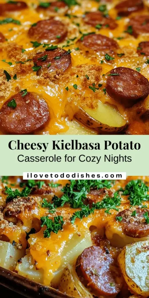 Indulge in the ultimate comfort food with this Hearty Kielbasa Sausage Cheesy Potato Casserole! Perfect for family gatherings or cozy dinners, this dish combines smoky Kielbasa sausage, creamy potatoes, and a gooey cheese topping for a satisfying meal that warms the soul. Easy to prepare, it's sure to impress both novice cooks and seasoned chefs alike. Dive into the rich flavors and make memories around your dinner table tonight! #Kielbasa #Casserole #ComfortFood #PotatoRecipes #CheesyGoodness #Foodie #FamilyDinner