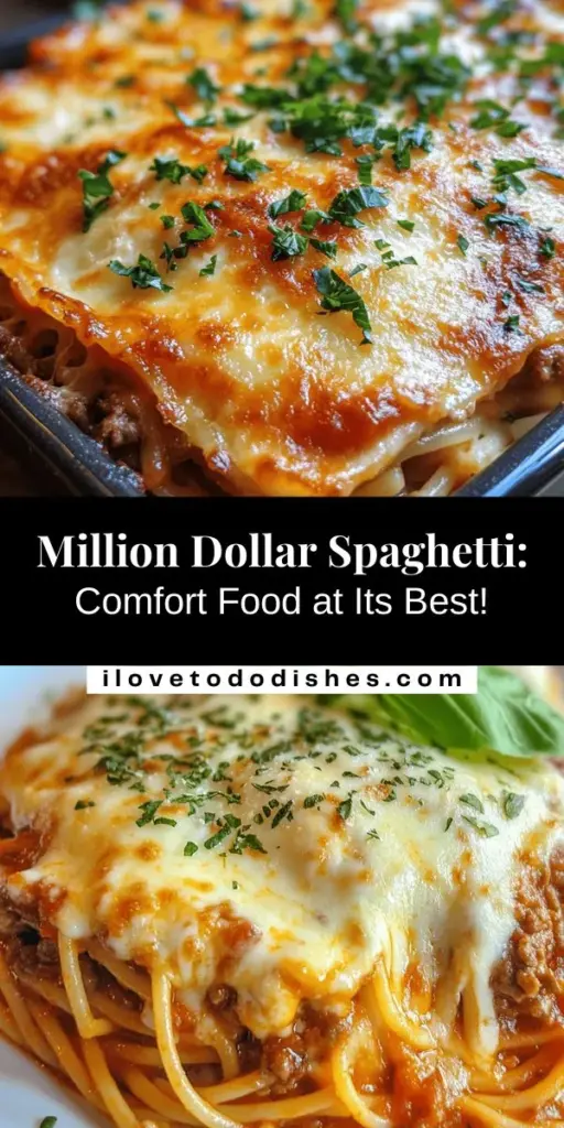 Discover the indulgent comfort of Million Dollar Spaghetti, a layered pasta dish that's as delicious as it is visually appealing. Perfect for family dinners or gatherings, this recipe combines spaghetti, rich meat sauce, and a creamy cheese blend to create a satisfying meal everyone will love. Learn how to master this culinary favorite with easy tips and step-by-step guidance. Dive into the comforting flavors today! #MillionDollarSpaghetti #PastaLovers #ComfortFood #HomeCooking #DeliciousRecipes