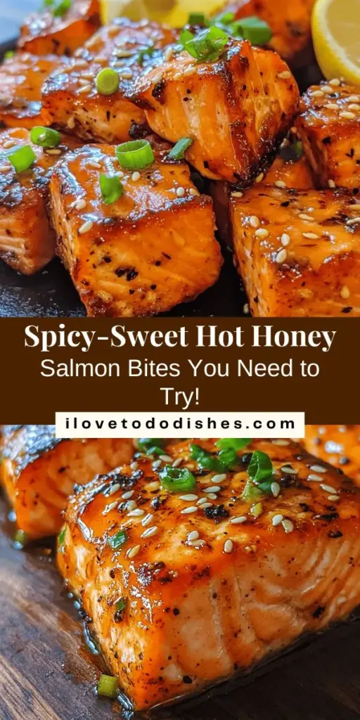 Elevate your culinary skills with these Spicy-Sweet Hot Honey Salmon Bites! This delicious dish offers a perfect blend of sweet and spicy flavors that complement the rich taste of salmon. Easy to make, nutritious, and ideal for any occasion, these bite-sized morsels are packed with omega-3 fatty acids and protein. Discover how to prepare the marinade, cook the salmon, and serve it beautifully for a meal that impresses. #SalmonBites #HotHoney #EasyRecipes #HealthyEating #PartyAppetizers