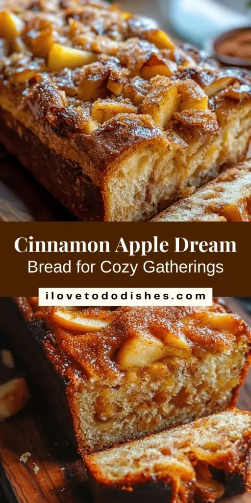 Indulge in the cozy flavors of Cinnamon Apple Dream Bread, a perfect treat for any occasion! This delightful loaf combines warm spices and sweet apples, offering a soft texture that's sure to warm your heart. Ideal for brunch, gatherings, or quiet evenings, this recipe is a reminder of the joy in baking. Elevate your moments with every slice. Bake it today for a taste of nostalgia! #CinnamonAppleBread #FallBaking #ComfortFood #AppleRecipes #HomeBaking