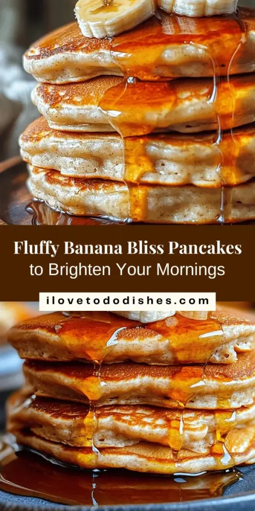 Start your mornings right with Fluffy Banana Bliss Pancakes! These delicious, nutritious pancakes are made with ripe bananas for natural sweetness and added moisture. Easy to prepare and perfect for any occasion, they’re sure to become a family favorite. Serve them warm with maple syrup and extra banana slices for a delightful breakfast treat! Try this recipe for a heavenly start to your day! #BananaPancakes #BreakfastDelight #HealthyEating #PancakeRecipe #BrunchIdeas