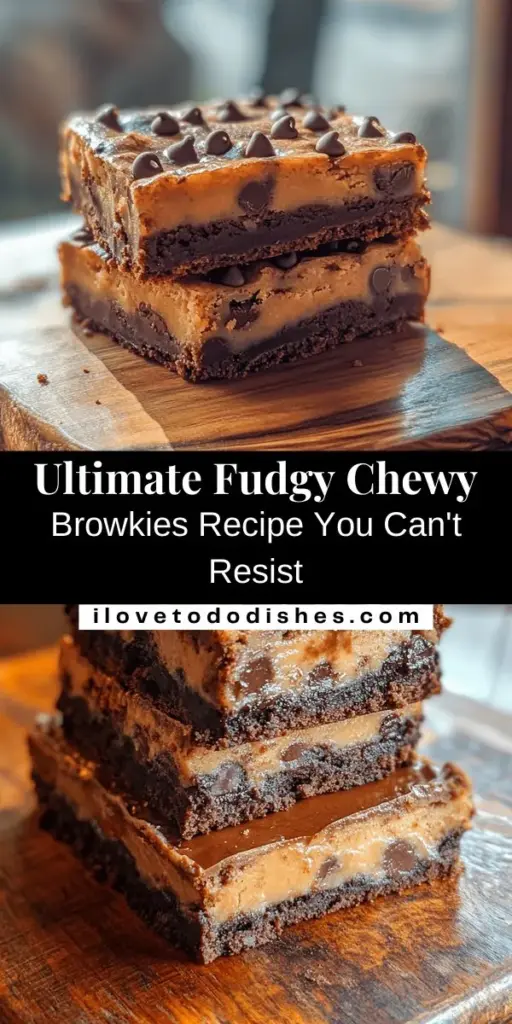 Indulge in the delicious fusion of brownies and cookies with the best fudgy chewy browkies! These irresistible treats combine the rich flavor and gooey texture of brownies with the comforting chewiness of cookie dough, creating a dessert that's perfect for any occasion. Easy to make and utterly delightful, browkies are sure to impress family and friends. Get ready for a sweet adventure! #Browkies #DessertLovers #BakingAtHome #ChocolateTreats #CookieBrownieFusion #FudgyBites