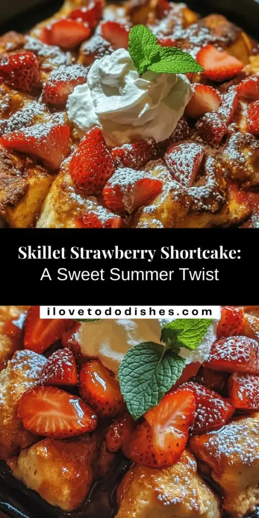 Indulge in a twist on a classic with this Strawberry Shortcake Skillet Delight! This easy recipe features fresh strawberries, fluffy shortcake, and creamy whipped topping, all cooked in one skillet for a delicious caramelized crust. Perfect for summer gatherings or special occasions, this dessert is sure to impress. Discover tips for ingredient selection and layering to elevate your presentation! #StrawberryShortcake #DessertIdeas #SkilletRecipes #SummerTreats #BakingFun