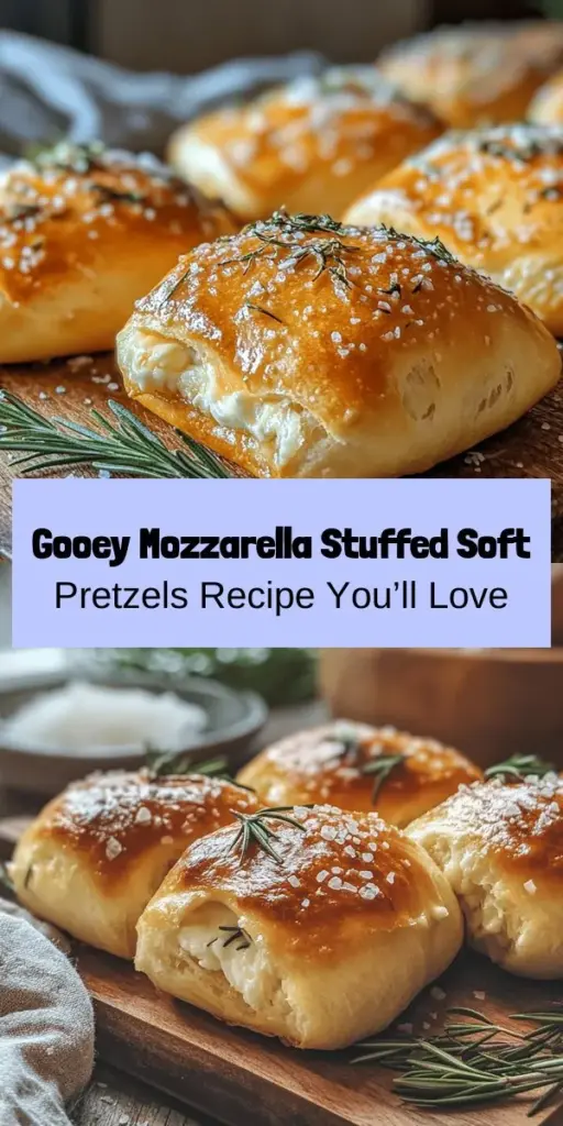 Indulge in the delightful experience of making Mozzarella Stuffed Rosemary Parmesan Soft Pretzels at home! This recipe transforms classic soft pretzels into a gourmet treat with a gooey mozzarella filling, aromatic rosemary, and savory Parmesan. Perfect for snacking or entertaining, you'll love the chewy exterior and fluffy interior. Dive into the joy of baking and impress friends and family with this unique twist! #homemadepretzels #snackideas #cheesylove #bakingfun #foodie