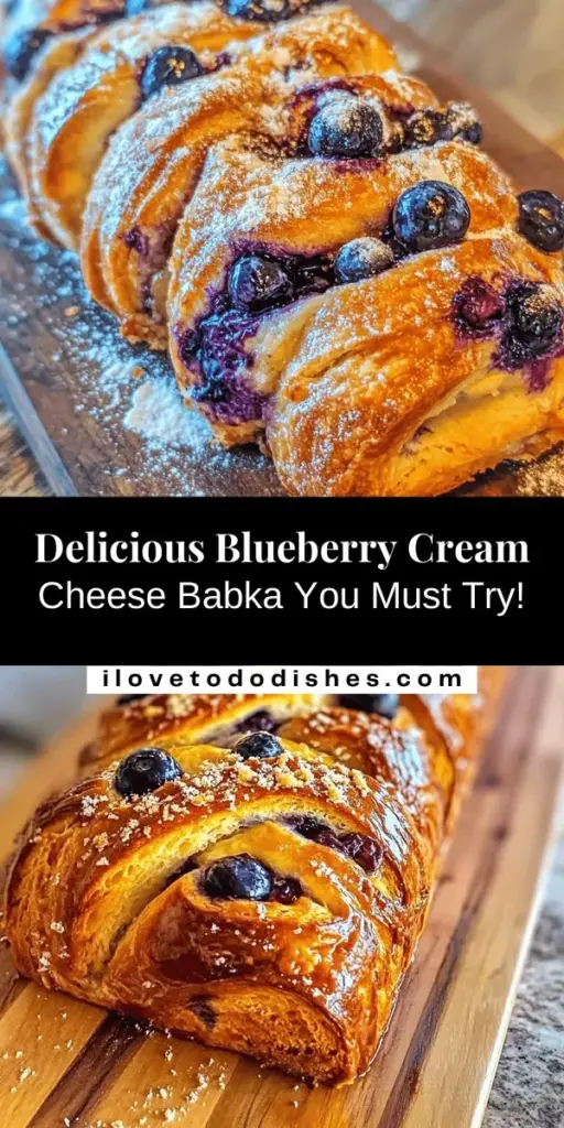 Indulge in the deliciousness of homemade Blueberry Cream Cheese Babka! This beautiful braided yeast bread combines the tangy creaminess of cream cheese with the sweet burst of blueberries, creating a visually stunning and flavorful treat. Perfect for breakfast, brunch, or as a special dessert, this recipe guides you through each step to achieve the ideal texture and taste. Bake up some joy today! #Babka #Baking #BlueberryDessert #HomemadeTreats #Foodie