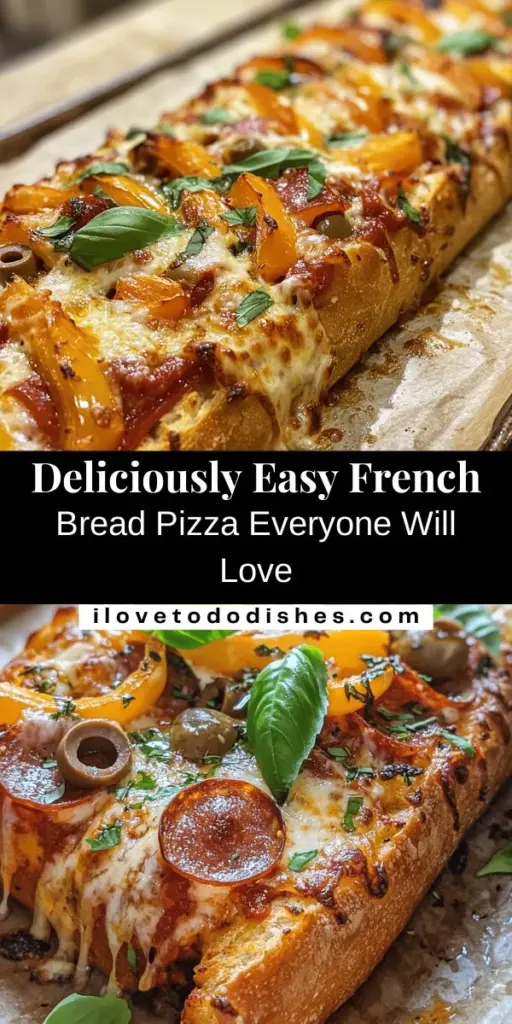 Looking for a quick and delicious dinner option? Try making French Bread Pizza! This culinary delight combines the crunch of toasted French bread with your favorite pizza toppings, making it perfect for any occasion. Explore the versatility of this dish by customizing it to suit your taste—whether you prefer classic pepperoni, fresh veggies, or gourmet picks. It's easy, satisfying, and a hit with everyone! #FrenchBreadPizza #PizzaRecipe #EasyMeal #CookingAtHome #ComfortFood