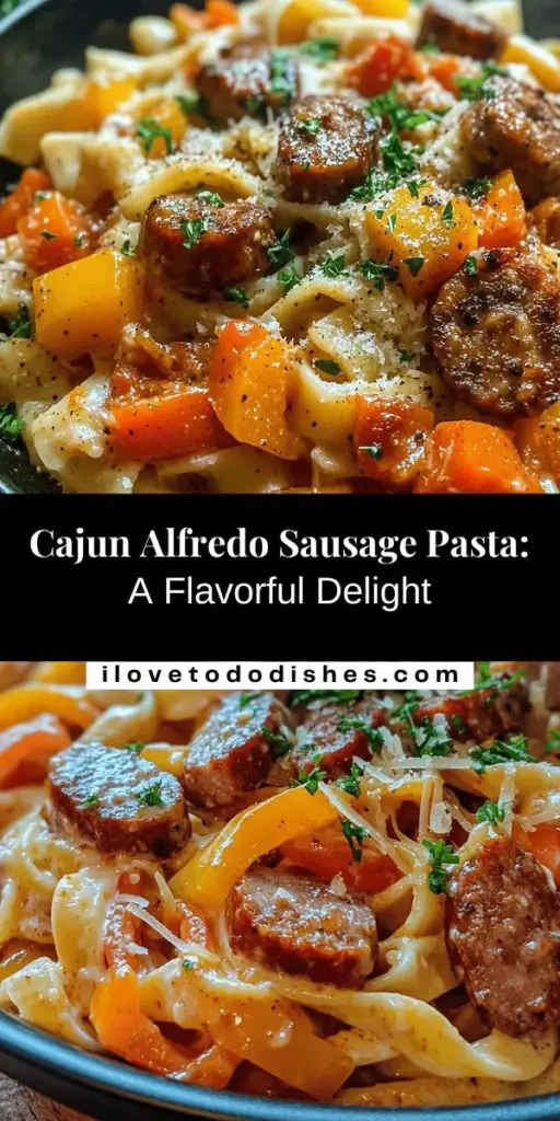 Indulge in a culinary delight with this Creamy Alfredo Cajun Sausage Pasta with Peppers! This rich dish blends traditional Italian flavors with spicy Cajun essence, featuring Andouille sausage, vibrant bell peppers, and a luxurious Alfredo sauce. Perfect for any occasion, it's easy enough for weeknights and impressive enough for gatherings. Dive into this flavorful fusion and treat your taste buds to something extraordinary! #CajunPasta #Alfredo #PastaRecipe #ComfortFood #FoodLovers #EasyRecipes