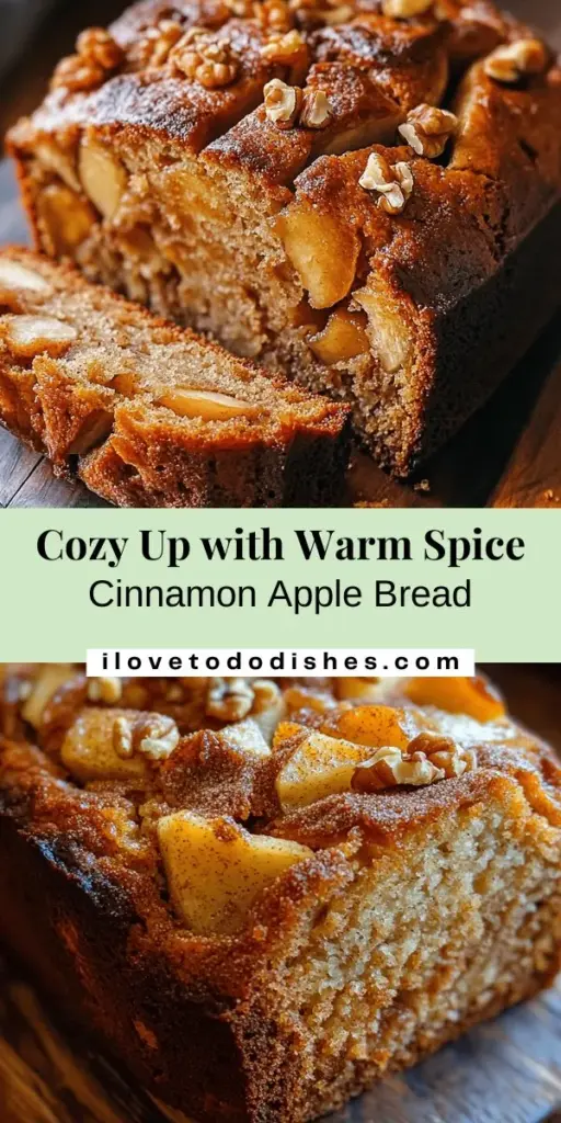 Indulge in the warm flavors of fall with this delicious Warm Spice Cinnamon Apple Bread recipe. This cozy treat combines tender apples and aromatic cinnamon, making it perfect for breakfast, a snack, or dessert. Easy to make, it offers a moist crumb and delightful bursts of flavor. Fill your home with comforting aromas as you bake this seasonal staple. Don’t forget to share with loved ones! #CinnamonAppleBread #FallBaking #BakingJoy #ComfortFood #HomemadeTreats