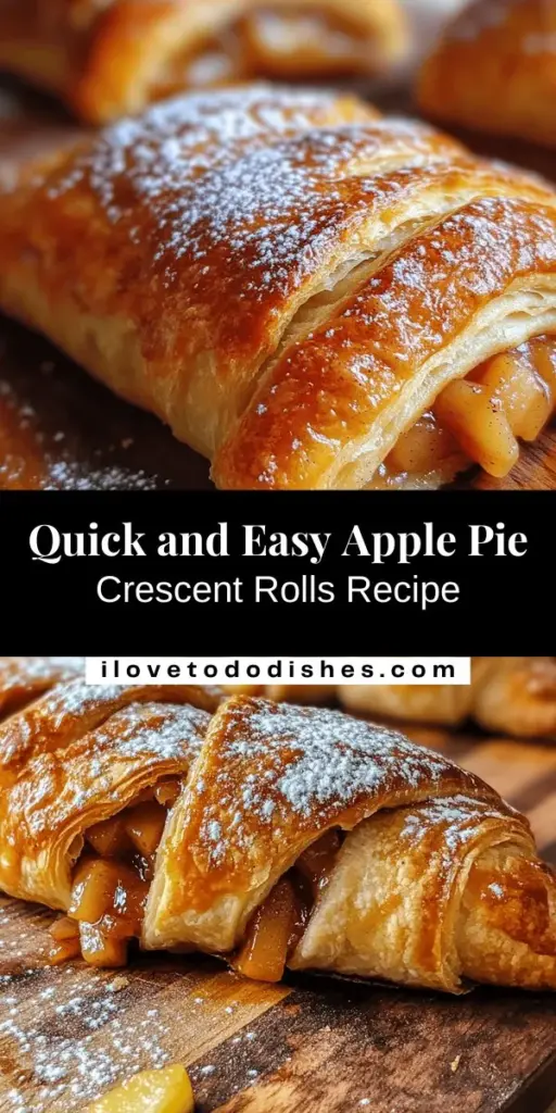 Try these Easy Apple Pie Crescent Rolls for a quick and delicious dessert that captures the cozy flavors of classic apple pie! Made with refrigerated dough, simple filling, and a hint of cinnamon, they come together effortlessly. Perfect for busy days or family gatherings, they’re sure to delight everyone. Serve warm with ice cream for an extra treat! Recipe perfect for novice and seasoned bakers alike. #ApplePie #CrescentRolls #DessertRecipes #BakingSimplified #EasyRecipes #HomemadeGoodness