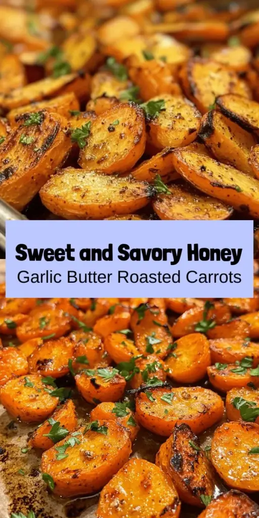 Elevate your meals with Honey Garlic Butter Roasted Carrots, a vibrant and flavorful side dish that complements any main course. Discover how roasting enhances the natural sweetness of carrots while combining honey, garlic, and butter for an unbeatable taste. Packed with vitamins and fiber, these delightful carrots are both nutritious and delicious. Perfect for any occasion, they will be a standout at your dinner table! #RoastedCarrots #HoneyGarlicButter #HealthyEating #SideDish #RecipeIdeas