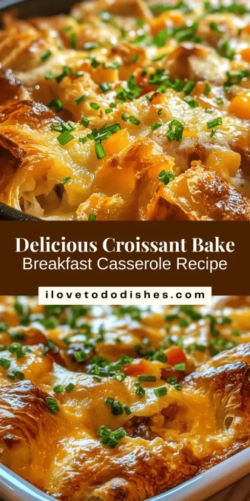 Start your mornings right with the delectable Croissant Bake Breakfast Casserole! This dish combines buttery croissants, creamy eggs, and savory ingredients for a breakfast that feels like a warm hug. Perfect for family gatherings or special brunches, it's customizable with veggies, cheeses, or proteins to fit every palate. Enjoy the rich flavors and delightful textures that will keep everyone coming back for seconds! #BreakfastCasserole #CroissantBake #BrunchIdeas #ComfortFood #EasyRecipes #YummyFood