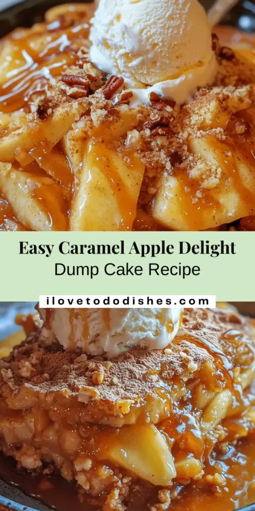 Treat yourself to a slice of autumn bliss with this easy Caramel Apple Delight Dump Cake! Combining warm, cinnamon-spiced apples with rich caramel and a buttery cake topping, this dessert is a nostalgic reminder of cozy gatherings and festive celebrations. Perfect for busy nights or last-minute guests, this dump cake is simple to prepare yet impressive. Serve it warm with vanilla ice cream for the ultimate indulgent experience! #DumpCake #CaramelApple #FallDesserts #EasyBaking #SweetTreats #BakingAtHome