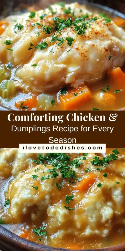 Discover the comfort of Heavenly Chicken & Dumplings Delight, a timeless dish perfect for any season! This recipe combines tender rotisserie chicken, flavorful homemade broth, and fluffy dumplings for a truly satisfying meal. Follow our easy steps to create this heartwarming favorite, rich in flavor and nostalgia. Perfect for family gatherings or cozy dinners, it’s a dish you'll love. #ChickenDumplings #ComfortFood #HomeCooking #FamilyFavorites #CozyMeals