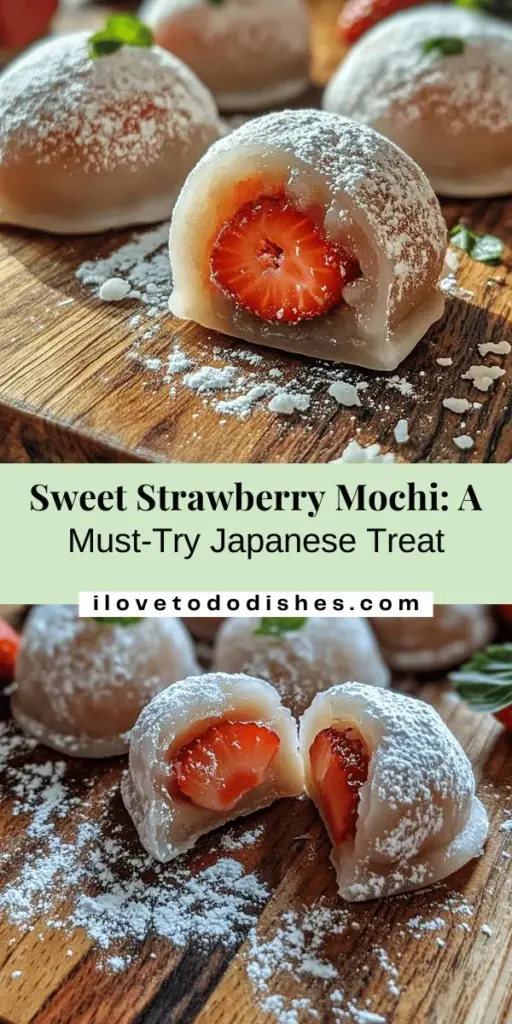 Discover the delightful experience of making Strawberry Mochi, a beloved Japanese dessert that combines chewy mochi with the sweetness of fresh strawberries. This easy recipe guides you through crafting these flavorful treats at home, perfect for any occasion. With vibrant colors and a satisfying texture, Strawberry Mochi is sure to impress! Dive into Japanese cuisine and indulge in this refreshing delicacy. #StrawberryMochi #JapaneseDesserts #MochiRecipe #SweetTreats #FoodieFun #CookingAtHome