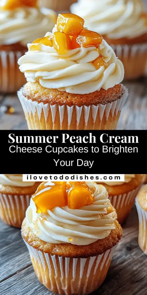 Indulge in the summer flavors of Honey Peach Cream Cheese Cupcakes! These delightful treats combine juicy peaches and sweet honey, topped with velvety cream cheese frosting for a perfect balance of sweetness and tang. Ideal for picnics, birthdays, or cozy gatherings, each bite is a celebration of summer's bounty. Impress family and friends with these easy-to-make, visually stunning cupcakes that are sure to be the highlight of any event! #CupcakeRecipe #SummerBaking #PeachDesserts #HomemadeDelights