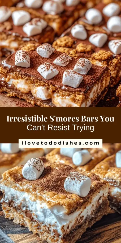 Indulge in the nostalgic flavors of summer with these irresistible S'mores Bars! This easy recipe combines a buttery graham cracker crust, rich chocolate, and gooey marshmallows for a dessert that's perfect for any occasion. No campfire needed! Just bake, cool, and slice for a sweet treat that everyone will love. Whether for a party or a cozy night in, these S'mores Bars are sure to delight. Try it today! #S'moresBars #DessertRecipes #SweetTreats #BakingFun #HomemadeDelight