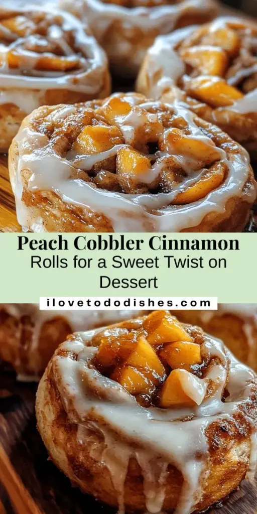 Indulge in a delightful twist on two classic desserts with these Peach Cobbler Cinnamon Rolls! This recipe combines soft, fluffy cinnamon rolls swirled with sweet peaches and warm spices, creating a mouthwatering treat perfect for any occasion. With easy-to-follow steps and the rich flavors of fresh ingredients, you'll bring joy to your kitchen and impress your loved ones. Bake up some delicious memories today! #PeachCobbler #CinnamonRolls #Baking #Dessert