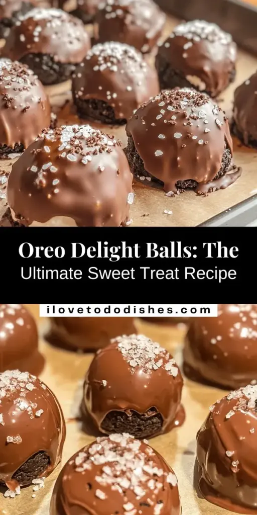 Indulge in the deliciousness of Oreo Delight Balls, a treat that's perfect for any occasion! These easy-to-make candies combine crushed Oreo cookies with cream cheese, coated in rich chocolate for a decadent bite-sized dessert. Whether it's a birthday party or a cozy night in, these delightful balls will impress your guests and satisfy your sweet tooth. Try this simple recipe today and elevate your dessert game! #OreoDelightBalls #DessertRecipes #SweetTreats #OreoLovers #ChocolateDesserts