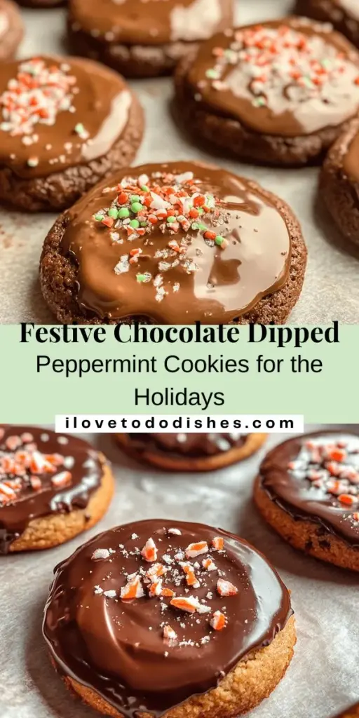 These Chocolate Dipped Peppermint Cookies are the perfect festive addition to your holiday celebrations. With a delightful blend of rich chocolate, refreshing peppermint, and buttery goodness, they offer a unique and indulgent flavor experience. Ideal for gifting or sharing at parties, these cookies are easy to make with step-by-step instructions. Enjoy them fresh from the oven or paired with hot cocoa for a cozy treat. This season, spread joy with these beautiful, tasty cookies!