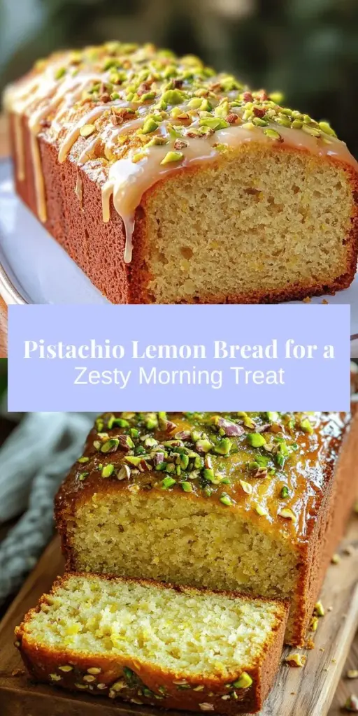 Start your day on a bright note with this delightful Pistachio Lemon Breakfast Bread! This easy-to-make recipe combines the zesty tang of lemon with the rich crunch of pistachios, creating a colorful and inviting centerpiece for breakfast or brunch. Perfect for both seasoned bakers and beginners, this bread offers a refreshing taste and a satisfying texture that will keep you coming back for more. Try it out today! #BreakfastBread #PistachioLemon #BrunchRecipe #BakingFromScratch #HealthyBreakfast #EasyRecipes