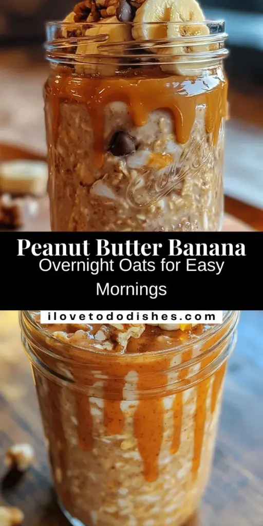 Start your mornings right with Peanut Butter Banana Delight Overnight Oats - the perfect combination of flavor and nutrition! Packed with rolled oats, creamy peanut butter, ripe bananas, and sweeteners, this breakfast is simple to prepare in advance and offers sustained energy. Customize your oats with various toppings and flavors for a delightful twist. Grab your jar and enjoy a healthy breakfast on-the-go! #OvernightOats #HealthyBreakfast #PeanutButterBanana #MealPrep #QuickBreakfast #NutritiousEating