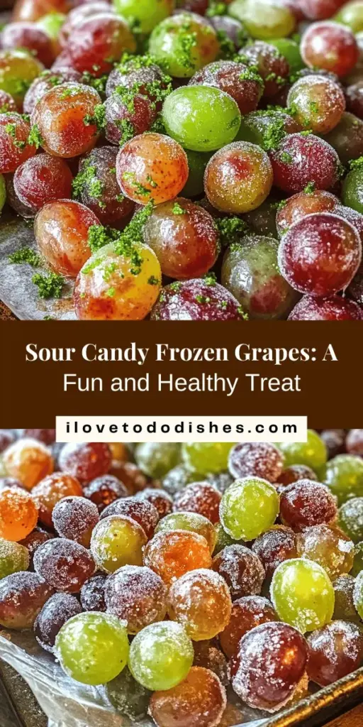 Cool down this summer with Sour Candy Frozen Grapes! This tasty and unique treat combines the natural sweetness of grapes with the tangy kick of sour candy, making it a perfect guilt-free snack for any occasion. Easy to make, nutritious, and full of flavor, these frozen grapes are not only refreshing but also packed with vitamins and antioxidants. Enjoy them on their own or as part of a fun snack platter! #FrozenGrapes #HealthySnacks #SourCandy #SummerTreats #DessertIdeas