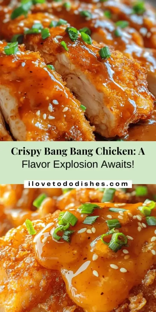 Discover the irresistible Crispy Bang Bang Chicken Delight, a must-try dish that combines tender, juicy chicken with a crunchy coating and a spicy, creamy sauce. Perfect for any occasion, this versatile recipe is easy to make and will impress everyone at your table. From novice cooks to seasoned chefs, this captivating chicken dish promises to be a favorite! Get ready to tantalize your taste buds! #BangBangChicken #CrispyChicken #Recipe #Delicious #Foodie #CookingAtHome #DinnerIdeas #Yummy