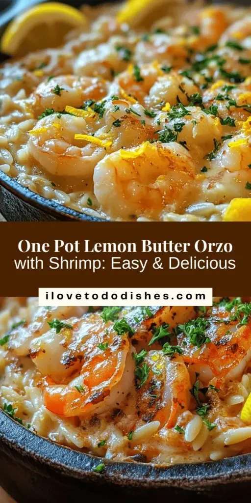 Discover the deliciousness of One Pot Lemon Butter Orzo with Shrimp, a simple yet vibrant dish that will impress anyone at your dinner table. This recipe features tender shrimp cooked in a creamy, lemon-infused sauce served over perfectly cooked orzo pasta, all made in one pot for easy cleanup. Perfect for weeknight dinners or special occasions, this meal combines rich flavors and fresh ingredients in a quick and hassle-free preparation. Enjoy the delightful blend of lemon zest, garlic, and buttery goodness in each bite!