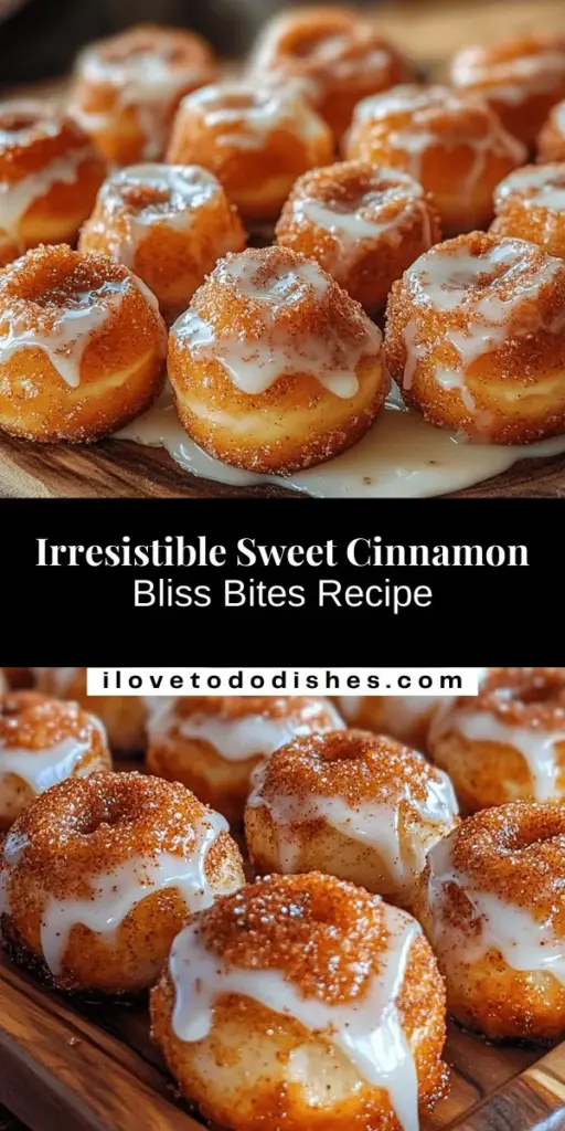 Discover the warmth and comfort of Sweet Cinnamon Bliss Bites, perfect for any occasion! These tender, bite-sized treats mix cinnamon and sugar for an irresistible flavor. Easy to make, they’re ideal for both novice and experienced bakers. Customize your bites with chocolate chips or nuts for a unique twist. Serve with coffee or tea for a delightful experience. Try this recipe for a sweet indulgence everyone will love! #CinnamonBites #Baking #SweetTreats #DessertRecipes #ComfortFood