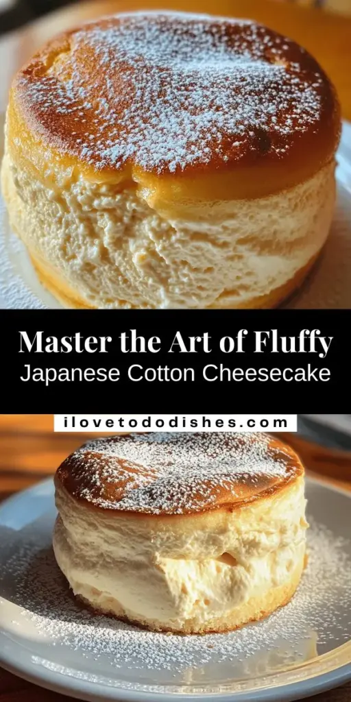 Discover the secret to making the lightest, fluffiest dessert: Fluffy Japanese Cotton Cheesecake! This delightful treat offers a unique soufflé-like texture that will impress any dessert lover. With a blend of creamy cream cheese and whipped egg whites, it’s both delicious and visually stunning. Explore the origins, baking techniques, and tips to achieve this airy perfection in your own kitchen. Get ready to indulge! #JapaneseCottonCheesecake #Baking #Dessert #FluffyCheesecake #CheesecakeLovers #HomeBaking