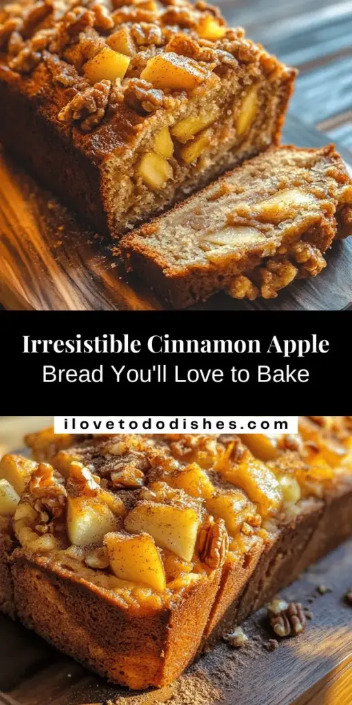 Indulge in the warm, comforting flavors of Cinnamon Apple Bread Delight, a delicious blend of sweet apples and aromatic cinnamon. Perfect for family gatherings or cozy afternoons, this bread is sure to impress! Learn how to create a moist loaf filled with tender apple pieces and a hint of spice, enhanced with a crunchy cinnamon sugar topping. Get ready to fill your home with delightful aromas and create lasting memories around the table! #CinnamonAppleBread #Baking #ComfortFood #HomeBaking #FallRecipes #DeliciousTreats