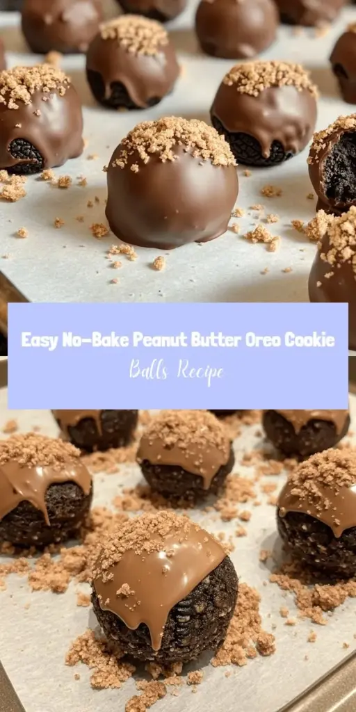 Satisfy your sweet cravings with these Deliciously Simple Peanut Butter Oreo Cookie Balls! This easy no-bake treat combines creamy peanut butter and rich Oreo cookies in a delightful bite-sized form. Perfect for parties, family gatherings, or a tasty snack, these cookie balls are ready in under 30 minutes. Try them today and impress your friends with this simple yet indulgent dessert! #PeanutButter #Oreo #NoBakeDesserts #CookieBalls #SweetTreats