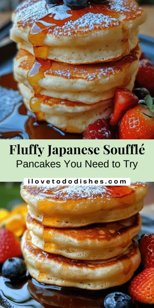 Indulge in the delightful world of fluffy Japanese soufflé pancakes! These airy, cloud-like treats are perfect for breakfast or brunch and are sure to impress. Learn the delicate techniques behind achieving their signature height and texture, including whipping egg whites and careful cooking methods. Top them with fresh fruits, syrup, or whipped cream for a delicious presentation. Ready to try this culinary sensation? #JapaneseSouffléPancakes #FluffyPancakes #BrunchIdeas #CookingTechniques #PancakeRecipe